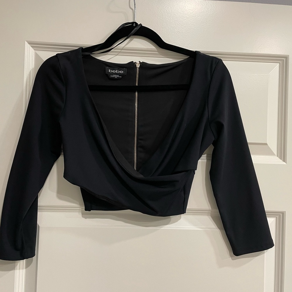 Bebe crop 3/4 sleeve top size S